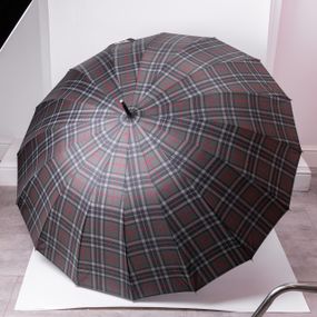 Класична парасолька-тростина напівавтомат з поліестеру 16 спиць діаметр 117 см Зелена HP-23-4GR