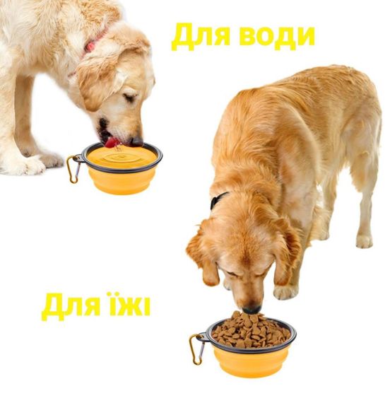 Дорожная, складная, силиконовая миска, для собак, 13 см, поилка для собак | Зображення 3