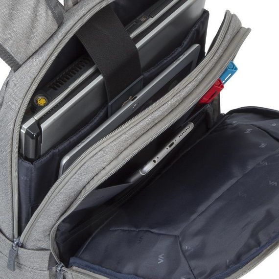 Рюкзак городской Rivacase 7760 / Grey 29х43х14.5 см серый | Зображення 7