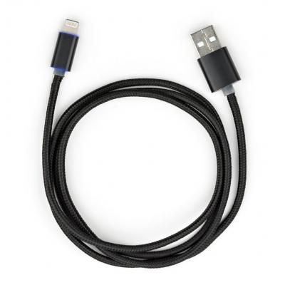 Дата кабель USB 2.0 AM to Lightning 1m LED black Vinga (VCPDCLLED1BK) (VCPDCLLED1BK) | Зображення 2