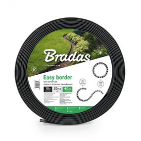 Бордюр газонний Bradas EASY BORDER 40 мм х 10 м з комплектом кілків чорний OBEB4010SET