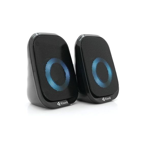 Колонки 2.0 Kisonli X7 для ПК та ноутбука, USB + 3.5mm, 2x3W, 20Hz-20KHz, Black
