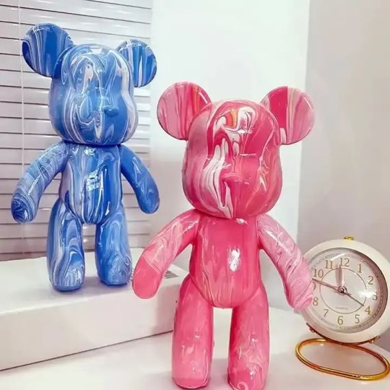 Флюидный мишка DIY Creative Fluid Bear, 23см, с красками 3 шт / Набор раскраска для творчества медвежонок | Зображення 1