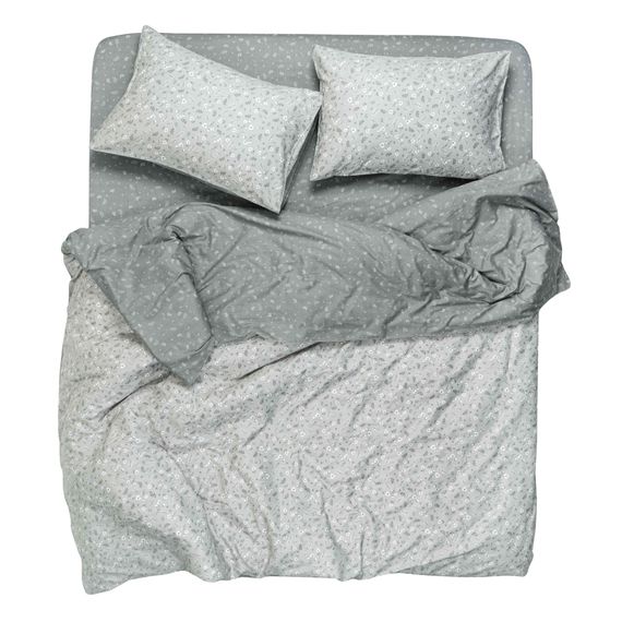 Набір постільної білизни 2,0сп Ardesto Gloria, 200х220см, 100% бавовна, сатин, дрібні квіти, сірий (ART2022SS) | Зображення 5