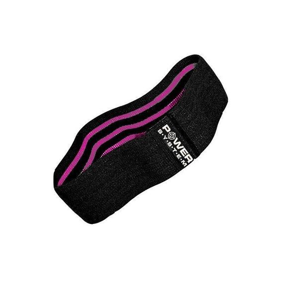 Тканева гумка для фітнесу та спорту Power System PS-4091 Booty Band LVL 1 Black/Pink (d_64 см. навантаження 18-23кг.) | Зображення 2