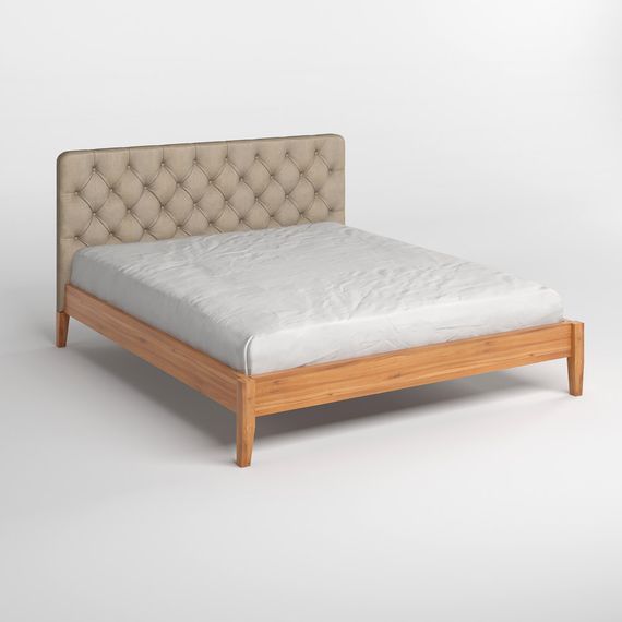 Полуторне дерев&#039;яне ліжко Mebigrand Рим ДК Вільха/Аляска 23 (Бежевий) Б3 120х190 см | Зображення 1