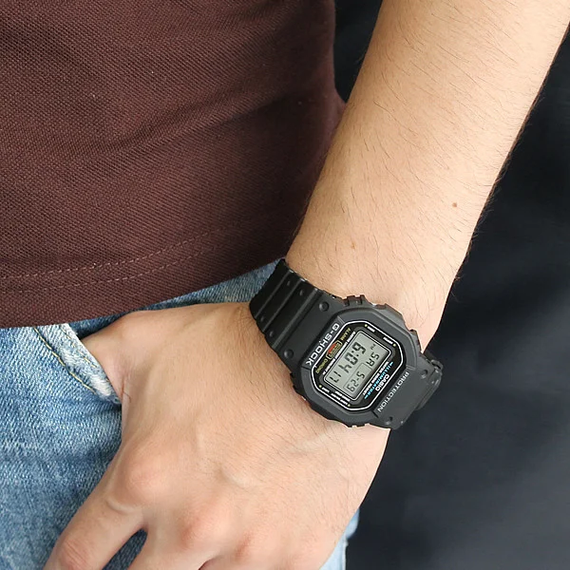 Протиударні годинники чоловічі наручні оригінальні японські Casio G-Shock DW-5600E-1VER з полімерним ремінцем | Зображення 7
