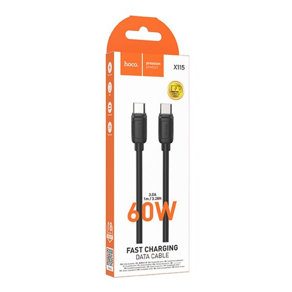 USB Hoco X115 Type-C to Type-C 60W | Зображення 1