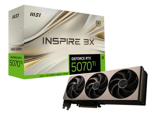 Видеокарта MSI GeForce RTX 5070 Ti 16GB GDDR7 INSPIRE 3X OC 912-V531-281 | Зображення 6