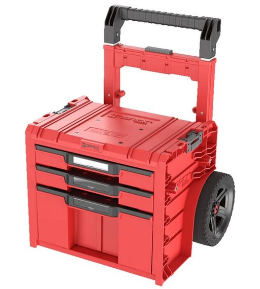 Ящик для інструментів на колесах, 20", 520x440x660, SYSTEM PRO Cart Plus Drawer 3 Red, SKRWQCP2PD3CZEPG001, QBRICK