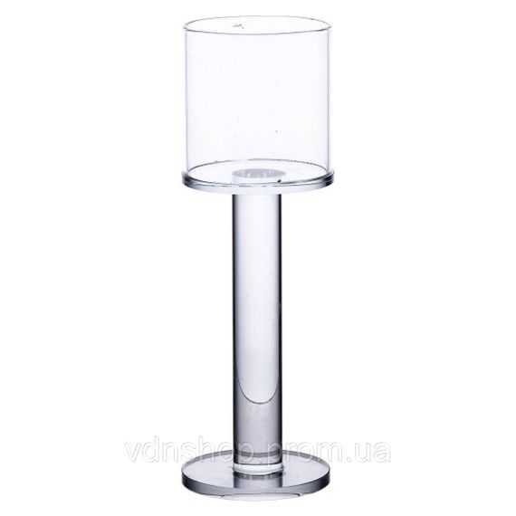 Подсвечник стеклянный на высокой ножке 6×18.5 см подсвечник бокал декоративный прозрачный
