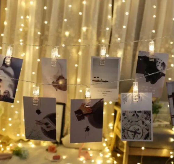 Гірлянда світлодіодна з прищіпками для фото 4,5м 20 Led від батарейок | Зображення 3