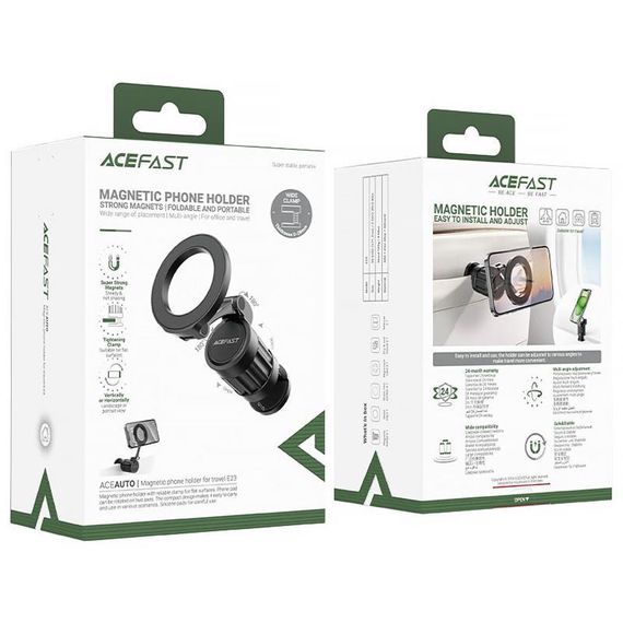 Магнитный держатель для телефона Acefast E23 Magnetic for Travel — Black | Зображення 4