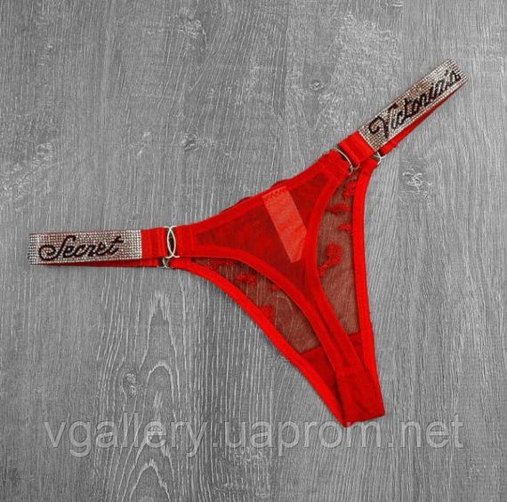 Женские стринги Victoria's Secret со стразами 4 шт набор, женские стринги Виктория Сикрет, стринги Виктория Сикрет 4шт на выбор М | Зображення 3
