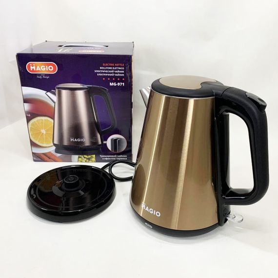 Електрочайник Magio MG-971 термостійкий 1.7 л 1500 Вт Стильний електричний чайник Тихий побутовий чайник | Зображення 2