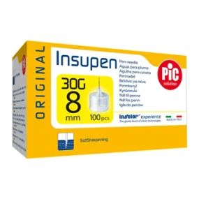Insupen, голки для інсулінових шприц-ручок 30G x 8 мм, 100 шт