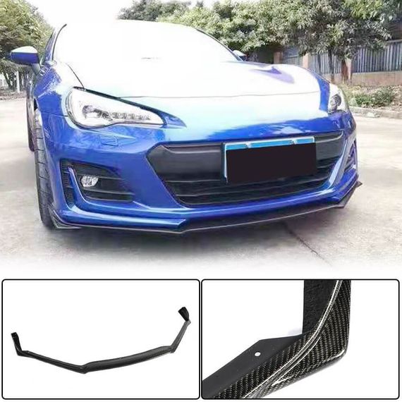 Накладка на передній бампер Lip V1 (2017-2021, Карбон) для Subaru BRZ рр