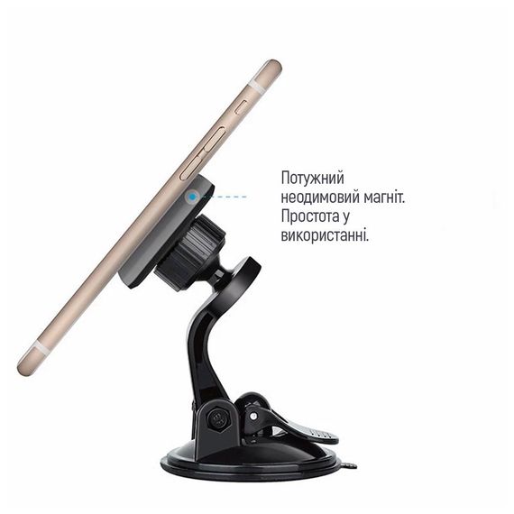 Універсальний автотримач ColorWay Dashboard-1 (360 rotation) magnetic Gray (CW-CHM06-GR) | Зображення 4