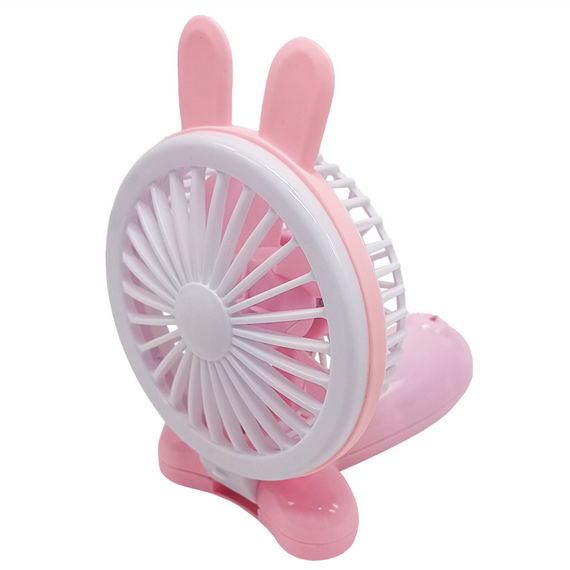 УЦІНКА! Вентилятор ручний портативний "Зайчик" Bambi VNTR-002-3(Pink)-UC рожевий | Зображення 1