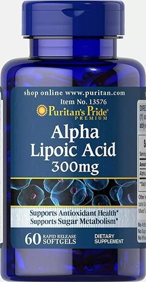 Альфа-ліпоєва кислота Puritan's Pride Alpha Lipoic Acid 300 mg 60 Softgels