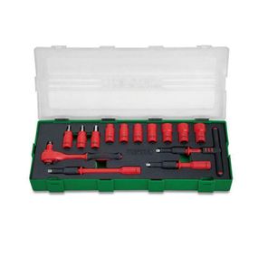 Набор изолированного инструмента TOPTUL VDE 1/4" 14 ед. (6-гр.) GZA1447