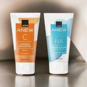 Набір Avon крем для обличчя «Сяйво та зволоження» 50 мл — SPF50 +Гель-крем для обличчя пружність шкіри 50 мл