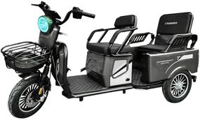 Электротрайк Crosser Transit TR-5 1500W 72V 24Ah, грузовой трехколесный электроскутер до 60 км, 3 места Сірий