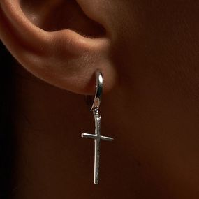 Срібні сережки кільця Хрести
