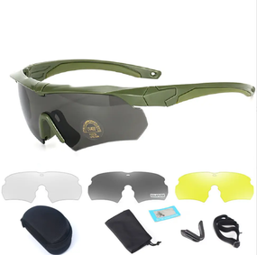 Тактичні захисні окуляри Crossbow Polarized із трьома змінними лінзами Олива
