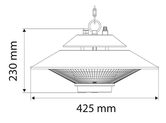 Інфрачервоний обігрівач Neo Tools Стельовий 1500 Вт, Площа обігріву 9 кв.м., Чорний (90-034) | Зображення 1