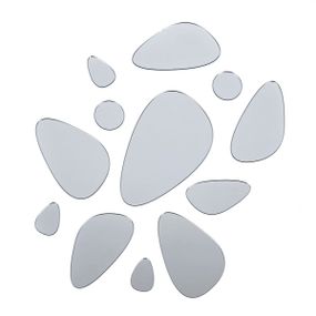 Дзеркальний декор акриловий самоклеючий Камінці срібло, 12шт (D) SW-00002496