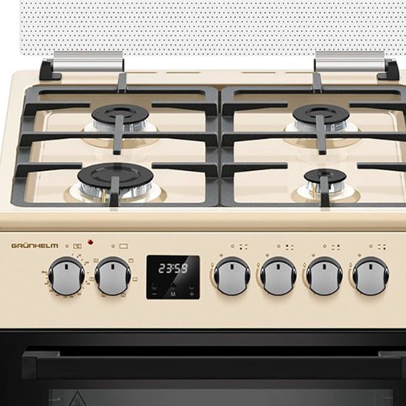 Плита газоэлектрическая Grunhelm FD661234BE Бежева | Зображення 2