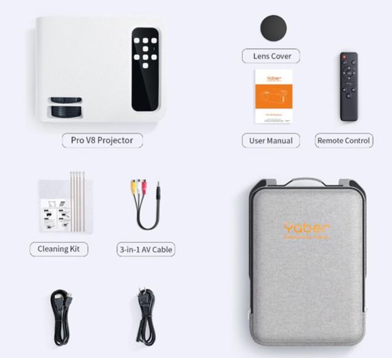 Домашний портативный проектор YABER Pro V8 4K с Wi-Fi 6 и Bluetooth 5.0 | Зображення 7