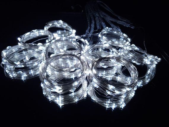 Гірлянда штора 3x3 метри, 300LED, "світлодіодні краплі" від USB, холодний білий колір, 8 режимів + пульт | Зображення 4