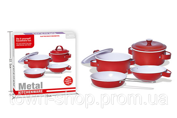 Детский набор посуды «Kitchenware» 620-B5(Red) кастрюля, сковородка | Зображення 1