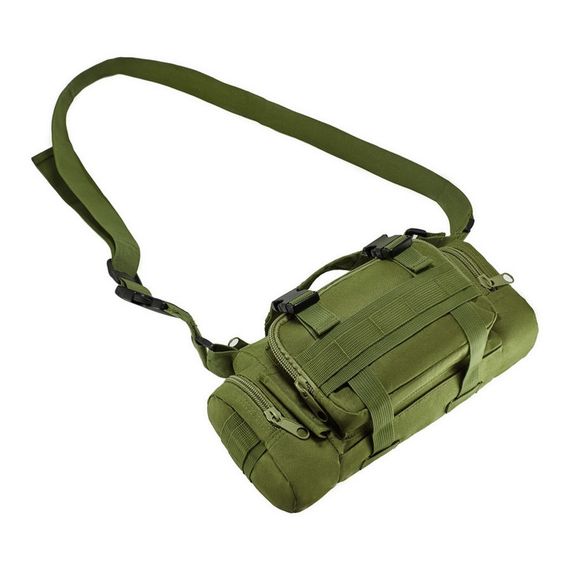 Сумка - підсумк тактична поясна Tactical військова, сумка нагрудна з ременем на плече 5 літрів NF-913 кордура хакі | Зображення 9