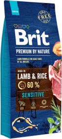 Корм Brit Premium Sensitive Lamb & Rice сухий для дорослих собак з чутливим травленням 15 кг
