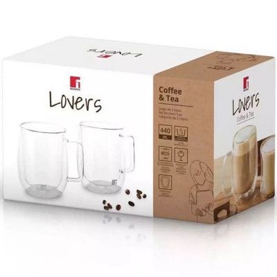 Набор чашек Bergner Coffee &amp; Tea lovers 400 мл 2 шт (BG-20116-MM) | Зображення 2