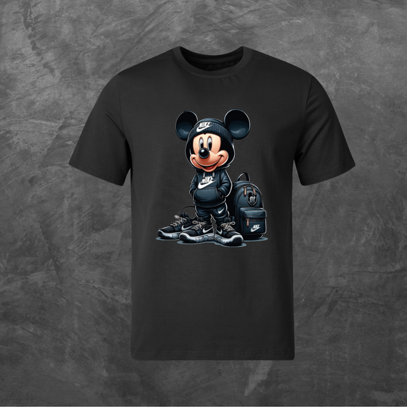 Футболка унісекс з принтом Мікі Маус (black1) базова чорна XS