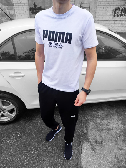 Чоловіча футболка Puma біла | Зображення 1