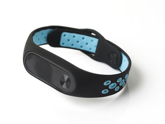 Силіконовий ремінець Primo Perfor Sport для Xiaomi Mi Band 2 - Black&Blue | Зображення 1