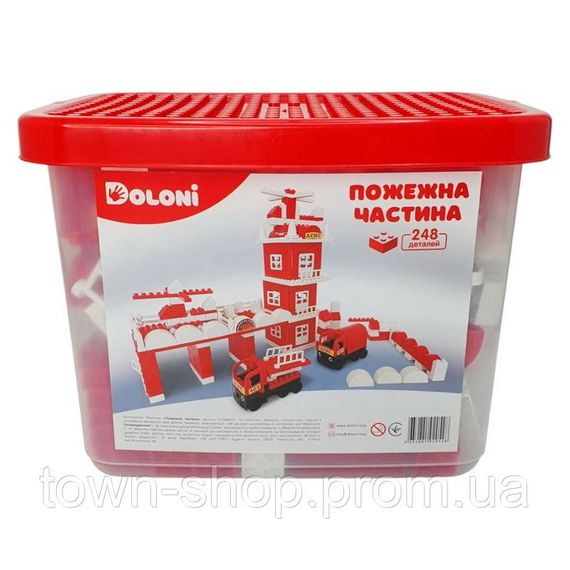 Конструктор "Пожарная часть" 013888/01 в пластиковом боксе, 248 деталей