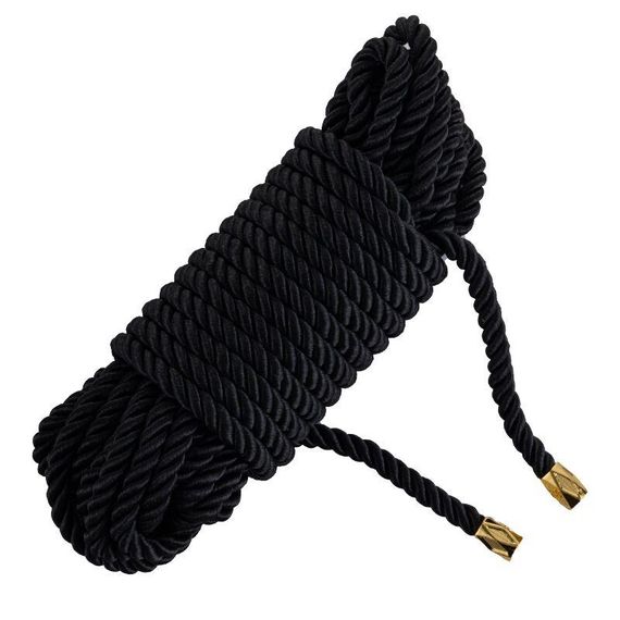 Мотузка для шибарі LOCKINK SEVANDA Shibari Pratice Rope, чорна, 8 м, нейлон+бавовна Sex Aura