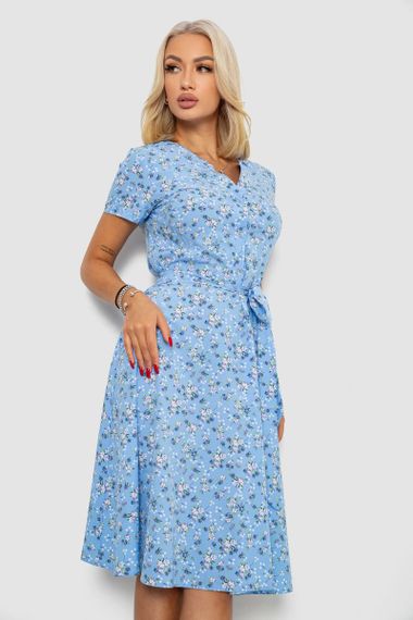 Платье софт с принтом, цвет голубой, 230R1111 | Зображення 2