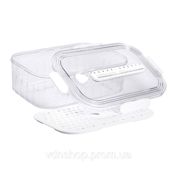 Контейнер для еды пластиковый 32.5х22.5х11 см пищевой контейнер с индикатором даты 4.2 л Белый HP-27-2 | Зображення 6