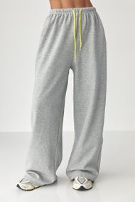 Утеплені однотонні спортивні штани - сірий цвет, L (є розміри)