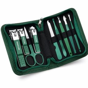 Маникюрный набор AND ES-09A 9 предметов • Маникюрно-педикюрный набор 9PCS Nail Clipper из нержавеющей стали в дорожном футляре