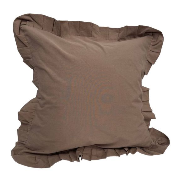 Наволочка декоративна з рюшами Stonewash Coffee SoundSleep 45х45 см | Зображення 1