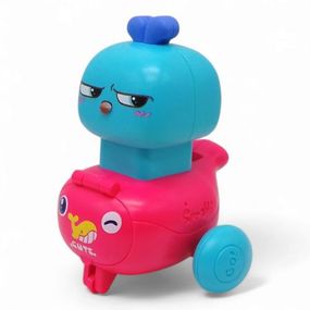 Машинка заводная "Зверюшка", со свистком (красная)