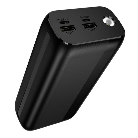 Power Bank Borofone BJ86A з ліхтариком (30000mAh) Чорний | Зображення 6